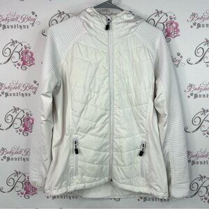 Acx active jacket zip up USA Women's White Quilted warm cozy Jacket